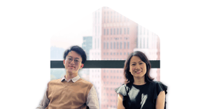 hero image of two employees at configura
