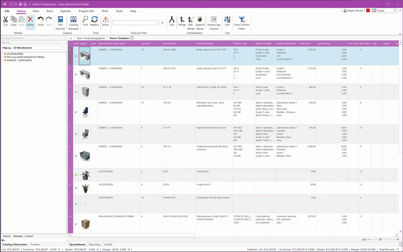 Spec to PowerPoint Export using customizable templates