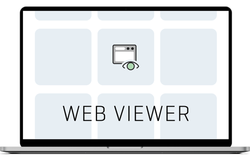 laptop showing web viewer logo