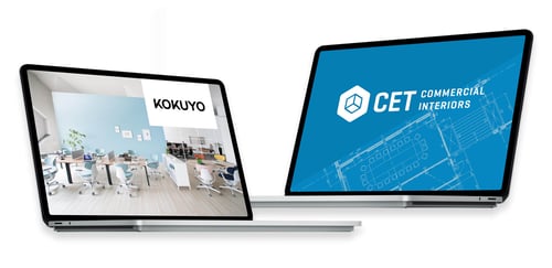 2 laptops with kokuyo's cet extension
